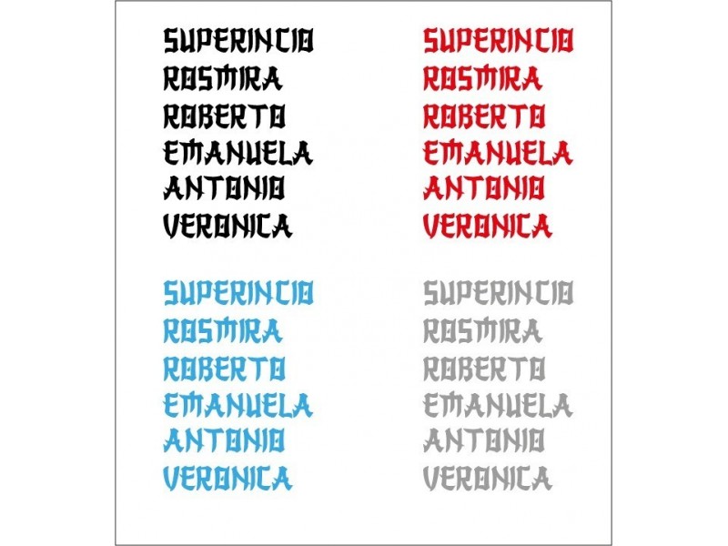 Decalcomanie nome del biker da cupolino